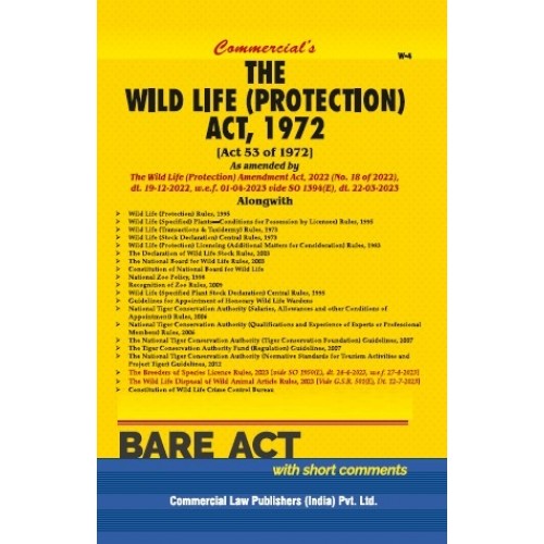 Commercial's The Wild Life (Protection) Act, 1972 Bare Act 2024